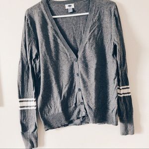 Old Navy Gray Sweater with white bands